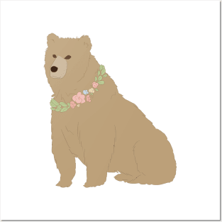 Floral Bear Posters and Art